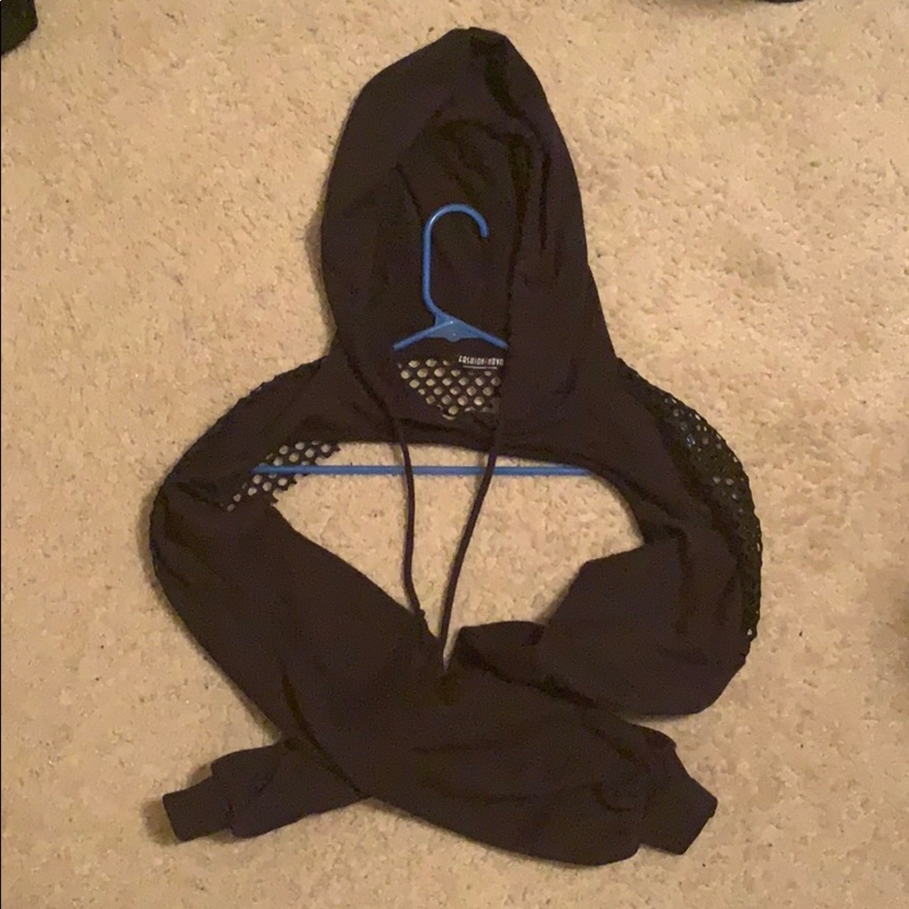 Black Extreme front cut out hoodie